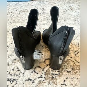 a.n.a Black Rear-Zip Heeled Ankle Boots